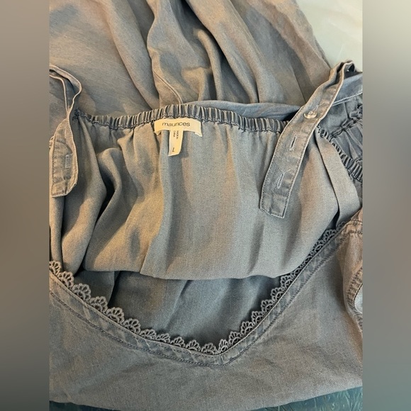 Maurice’s Chambray Jumpsuit, Blue, Size L, EUC - Picture 5 of 8